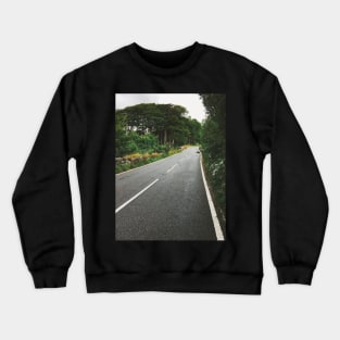 Dartmoor National Park - Cement Road on Rainy Day (Devon, England) Crewneck Sweatshirt